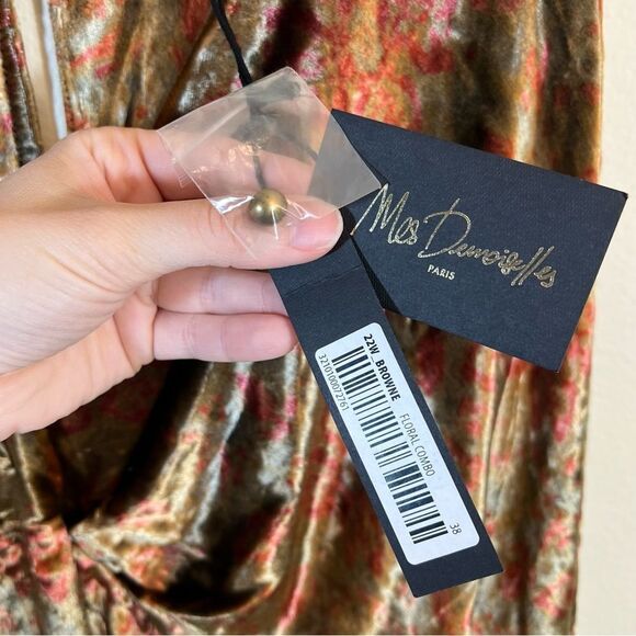 Anthropologie Mes Demoiselles V-Neck Velvet Batwing Dress Medium NWT - Picture 14 of 16